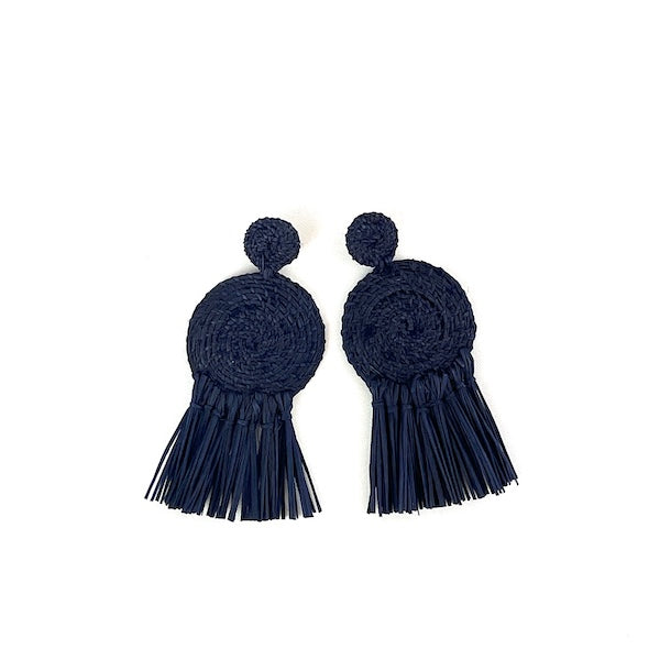 Aretes iraca natural artesanal