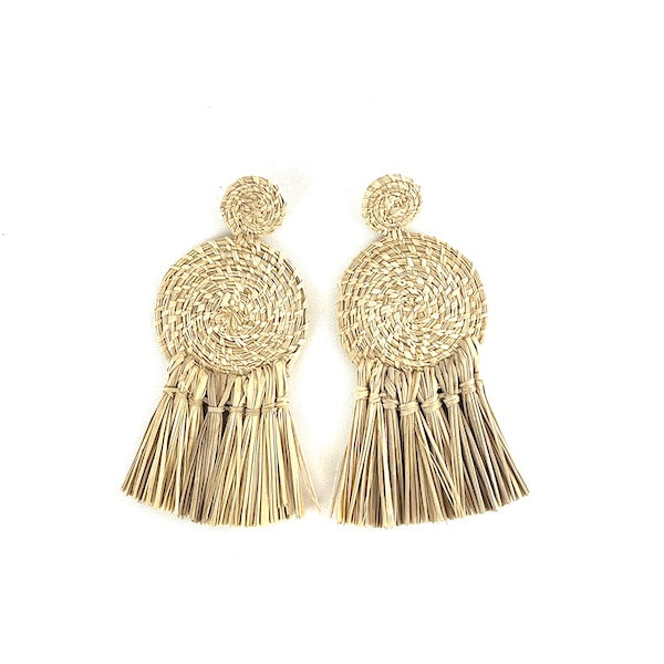 Aretes palma iraca natural